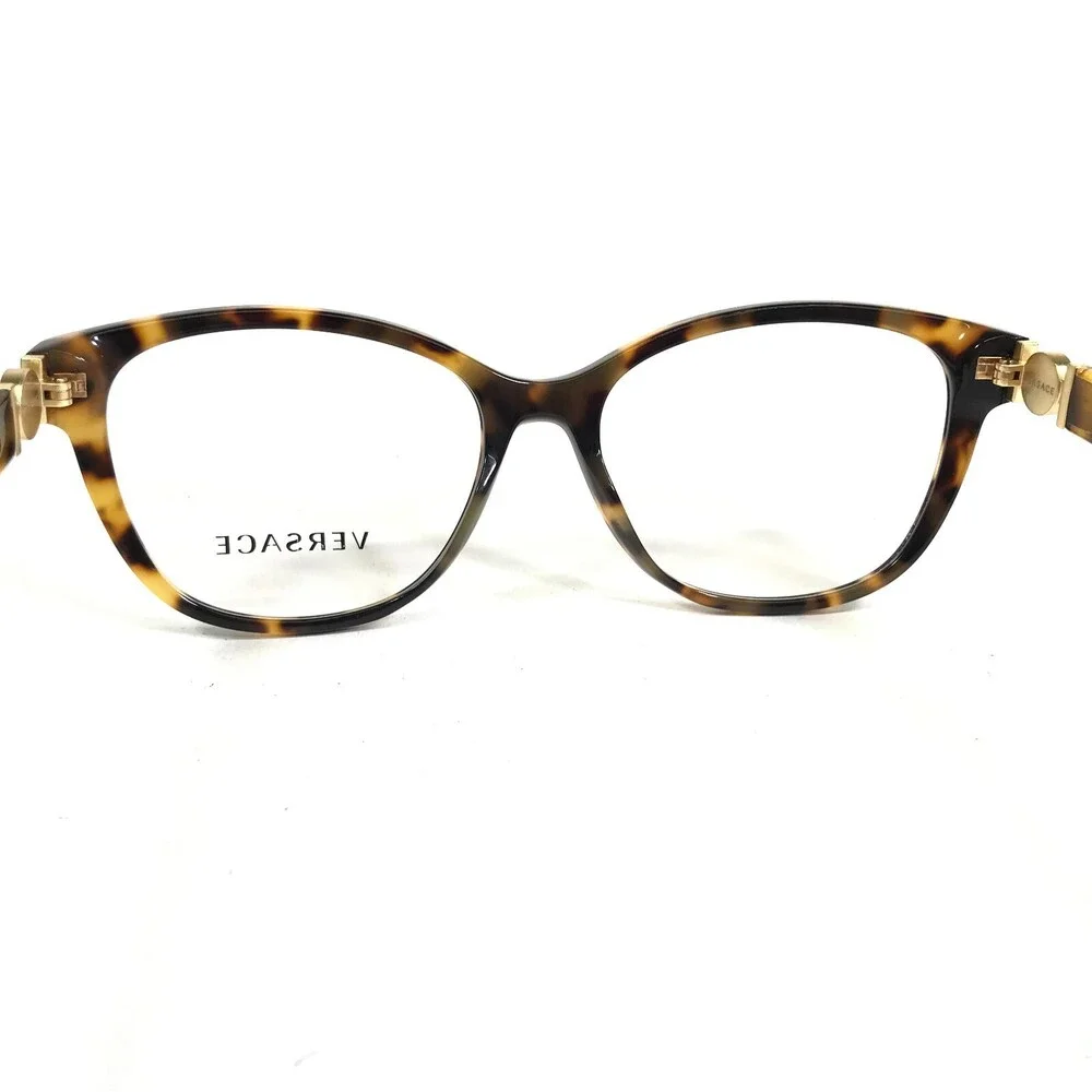 Versace Eyeglasses Frames MOD. 3273 5306 Brown Tortoise Gold Cat Eye 52-16-135
